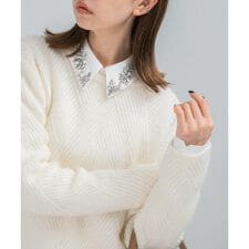 2WAYビジュー付オーバーシャツ