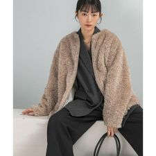 アーバンリサーチ ロッソ(URBAN RESEARCH ROSSO)の『WEB/一部店舗限定』ノーカラーファーボアZIPブルゾン