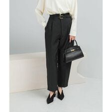 ハイウエストベルト付きテーパードパンツ