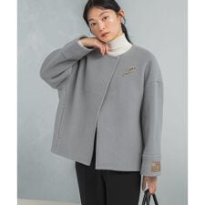 LA TORREショートノーカラーコート