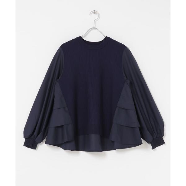 アーバンリサーチ ロッソ（URBAN RESEARCH ROSSO）/Torrazzo Donna　Knit Fabric Tiered Blouse Torrazzo Donna Knit Fabric Tiered Blouse | アーバンリサーチ ロッソ