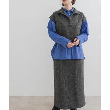 アーバンリサーチ ロッソ(URBAN RESEARCH ROSSO)のF by ROSSO　ツイードハーフZIPプルオーバー+スカート