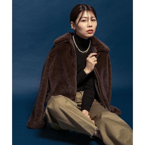 新品未使用タグ付き】noble フォギーシアーVカラーショートブルゾン アウター Noble（ノーブル）の「【洗える】フォギーシアーVカラーショート