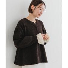 アーバンリサーチ ロッソ(URBAN RESEARCH ROSSO)のF by ROSSO　ペプラムボリュームスリーブカーディガン