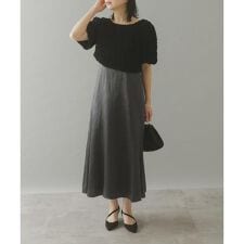 kaene　シャーリングシフォンブラウスセットドレス