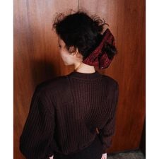 heyep　Plaid Square Scrunchie