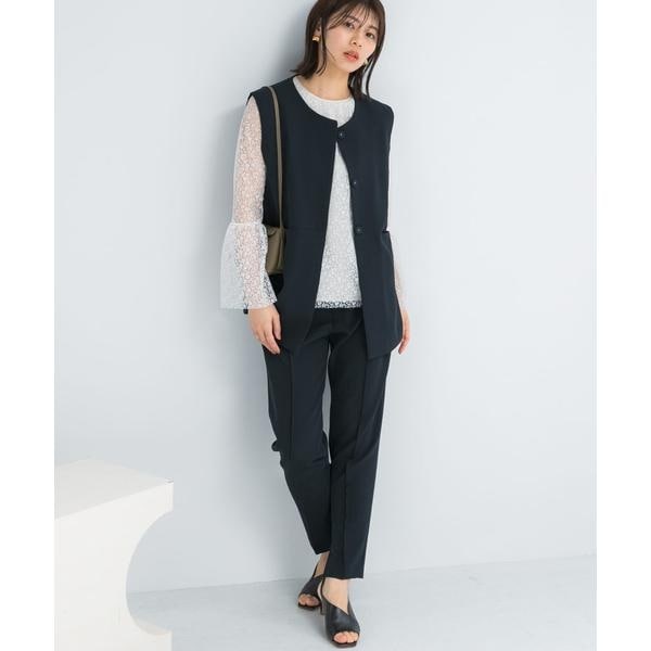 【ホワイト系その他】『WEB/一部店舗限定』『SHORT/TALLサイズあり』ペプラムジレ+テーパードパンツ WEB／一部店舗限定』『SHORT／TALLサイズあり』ペプラムジレ+