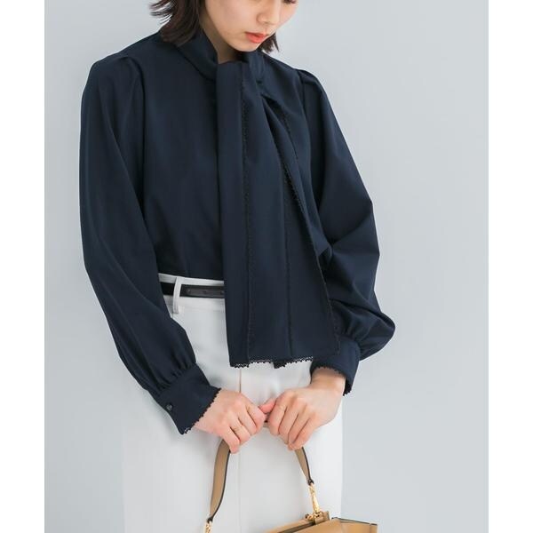 URBAN RESEARCH ROSSO トリミングボウタイブラウス URBAN RESEARCH ROSSO｜『WEB/一部店舗限定』トリミングボウタイ