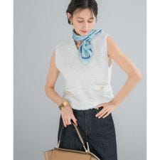 ニットツイードVネックベスト