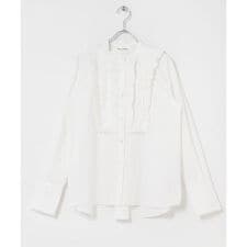 MARILYN MOON　TUCK PLEATS JABOT BLOUSE