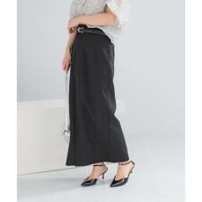 ベルト付ツイルストレッチスカート