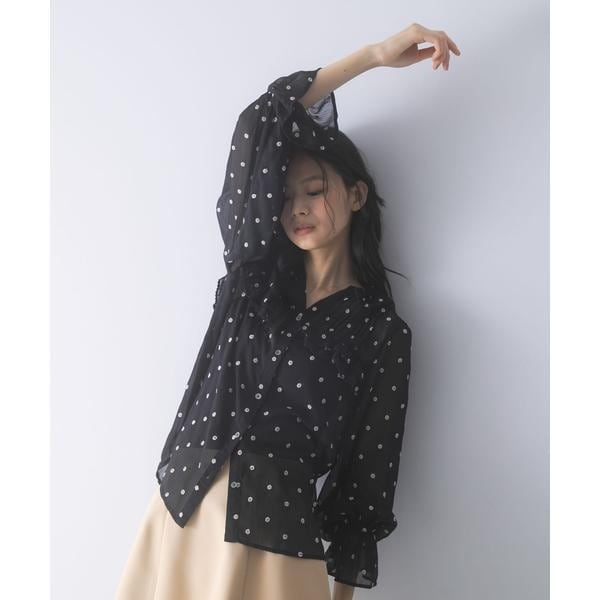 WEB限定』フラワー刺繍ピンタックフリルブラウス | アーバンリサーチ