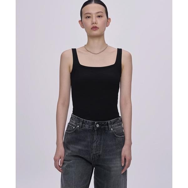 OUR WACOAL x RHC リブタンクトップ ブラック OUR WACOAL カップインコットンリブタンクトップ | アーバンリサーチ