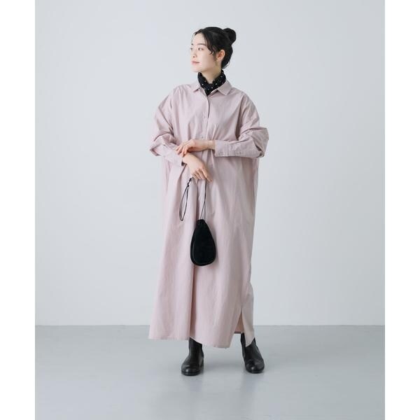 かぐれ 「2サイズ展開」コットンシルク シャツワンピース サイズ0 かぐれ ワンピース 「2サイズ展開」コットンシルクシャツ