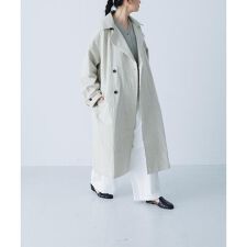 『ユニセックス』コットンリネンオーバートレンチコート