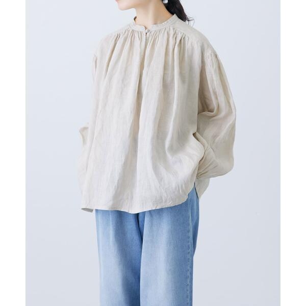 【かぐれ】25SS リネンWポケットフレンチシャツ　LIGHT BLUE 新品タグ付◇ LIGHT BLUE かぐれ リネンWポケットフレンチシャツ