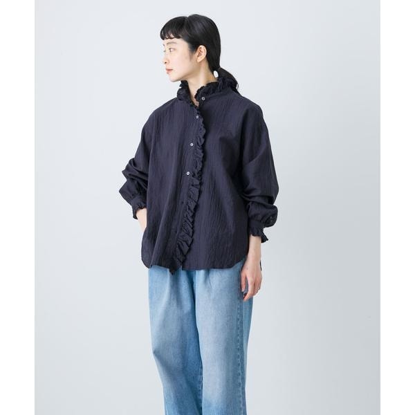 最終価格！かぐれ　ダブルポケットワイドシャツ　ブルー かぐれ｜コットンダブルポケットワイドシャツ | Rakuten Fashion