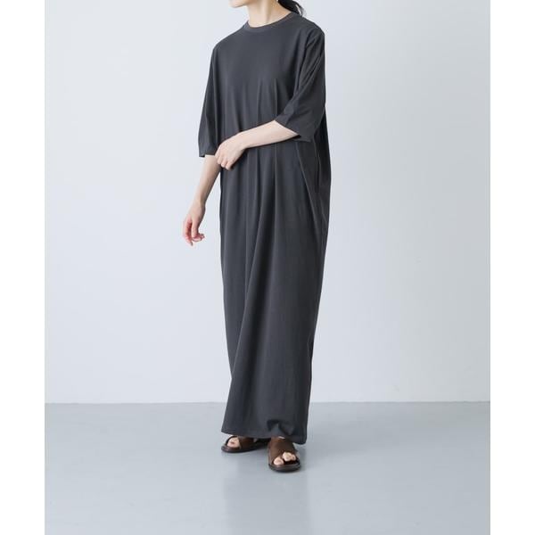 ジャーナルスタンダードレサージュ　スキッパー　リネン　ロングワンピース　半袖 M journal standard L'essage（ジャーナルスタンダードレサージュ
