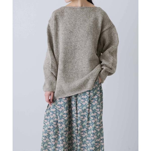 かぐれ 柄編みタートルネックプルオーバー ケーブルニット ペルー