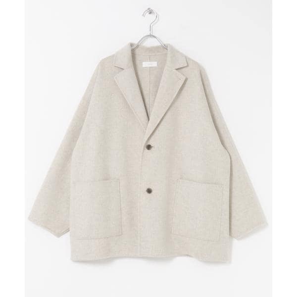 【未使用品】かぐれ　ウールステンカラーショートコート　グレー ウールステンカラーショートコート | かぐれ(kagure) | マルイ