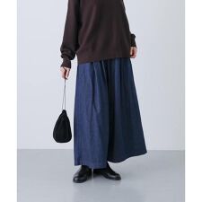 デニムタックワイドパンツ