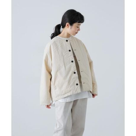 かぐれQuilted short coat チャコール