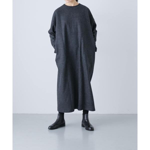 kagure かぐれ ウールサージワイドワンピース ブラック 日本製 カグレ かぐれ 『2サイズ展開』コットンポンチワイドワンピース