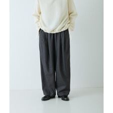 ウールフラノタックワイドパンツ