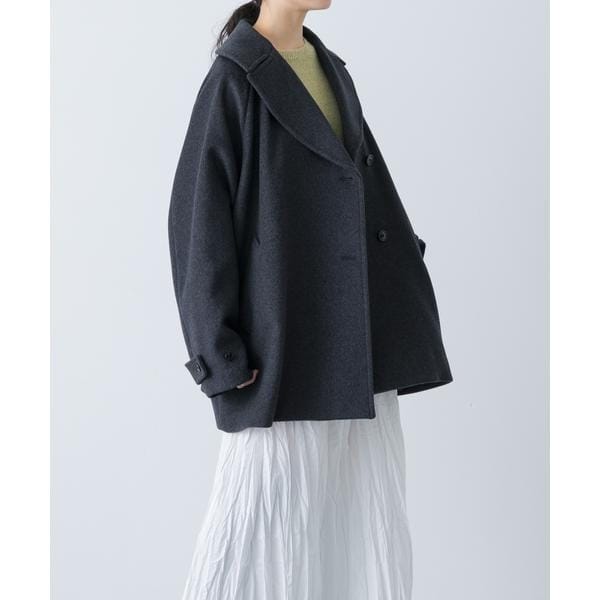 極美品　GALLARDAGALANTE メルトン ウール Pコート ブラック 極美品 GALLARDAGALANTE メルトン ウール Pコート ブラック - メルカリ