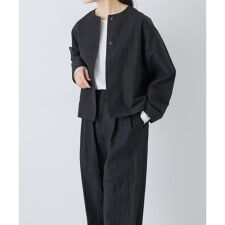 『セットアップ対応』 ノーカラーショートジャケット