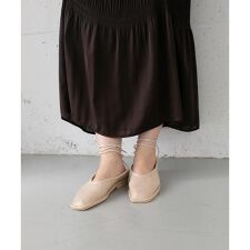 KBF(KBF)のスクエアステッチレースアップパンプス∴