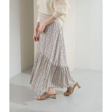 プリントロングティアードスカート