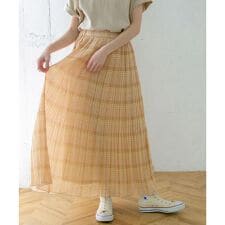 チェック消しプリーツスカート∴