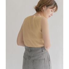 ボートネックRIBニットタンクトップ