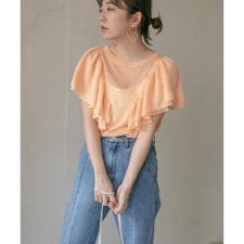 透かし編みフリルニット∴