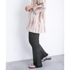 透かし編みニットパンツ