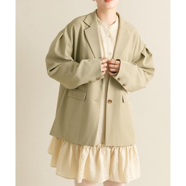 今季商品★KBF スタンドカラーBIGナイロンジャケット ベージュ スタンドカラーBIGナイロンジャケット | KBF | マルイウェブチャネル