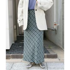 チェックナロースカート(裏付)