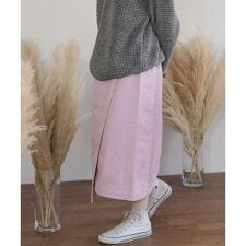 カラースエードラップスカート∴