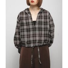 KBF(KBF)のシアーチェックフーディーシャツ