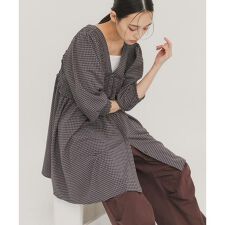 2WAYシャーリングチェックミニワンピース