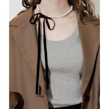 ベロアリボンパールネックレス