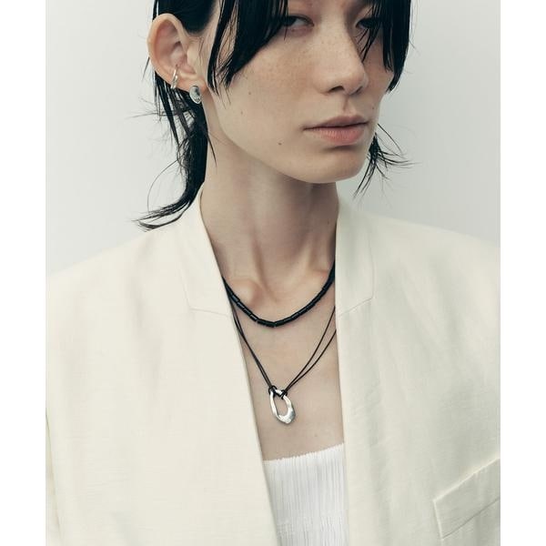 [�}���C]SMELLY so�f oval plate cord necklace/�X�����[�iSMELLY�j �V���o�[