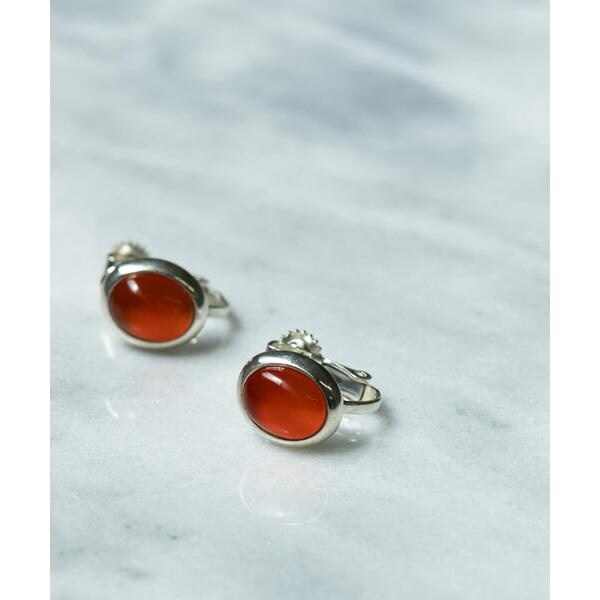 [}C]SMELLY sof carnelian oval earring/X[iSMELLYj Vo[n̑