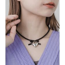 ハートリボンチョーカーネックレス