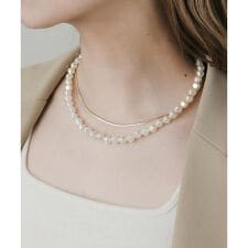 パールスネークチェーン2セットネックレス