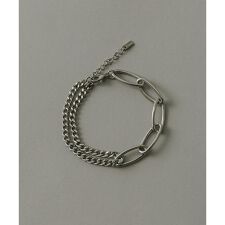 ステンレスオーバルチェーンコンビブレスレット