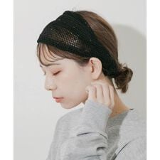 スパンコールメッシュヘアターバン