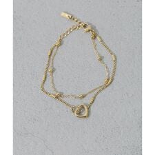 ステンレスハートダブルチェーンブレスレット