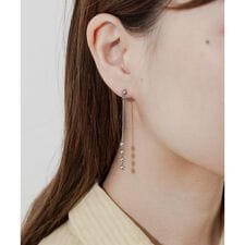 ステンレスメタルボールチェーンピアス